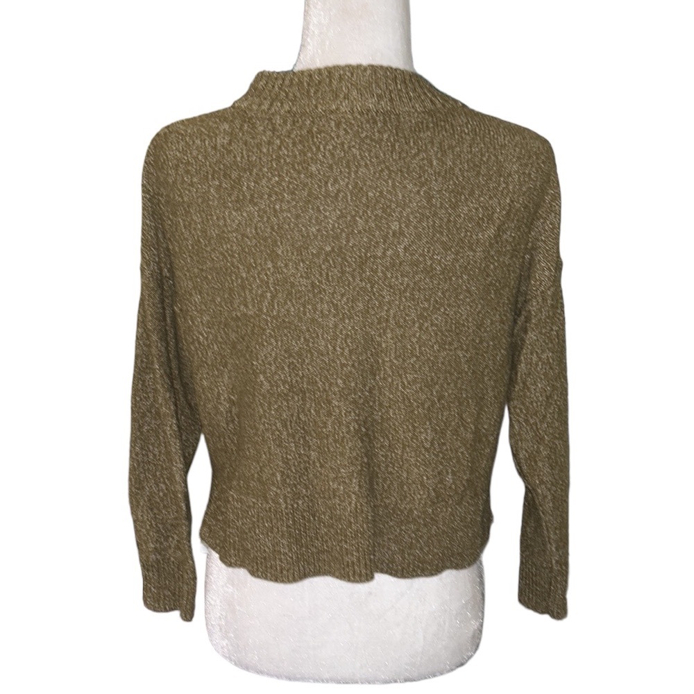 Madewell Broadway Marled Olive Green Cropped Cardigan - XS - Picture 10 of 16